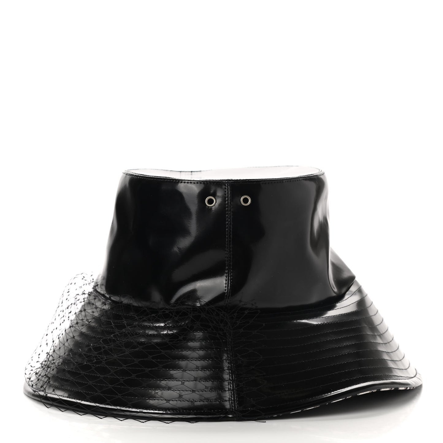 Patent Teddy-D Bob Bucket Hat with Veil 56 Black