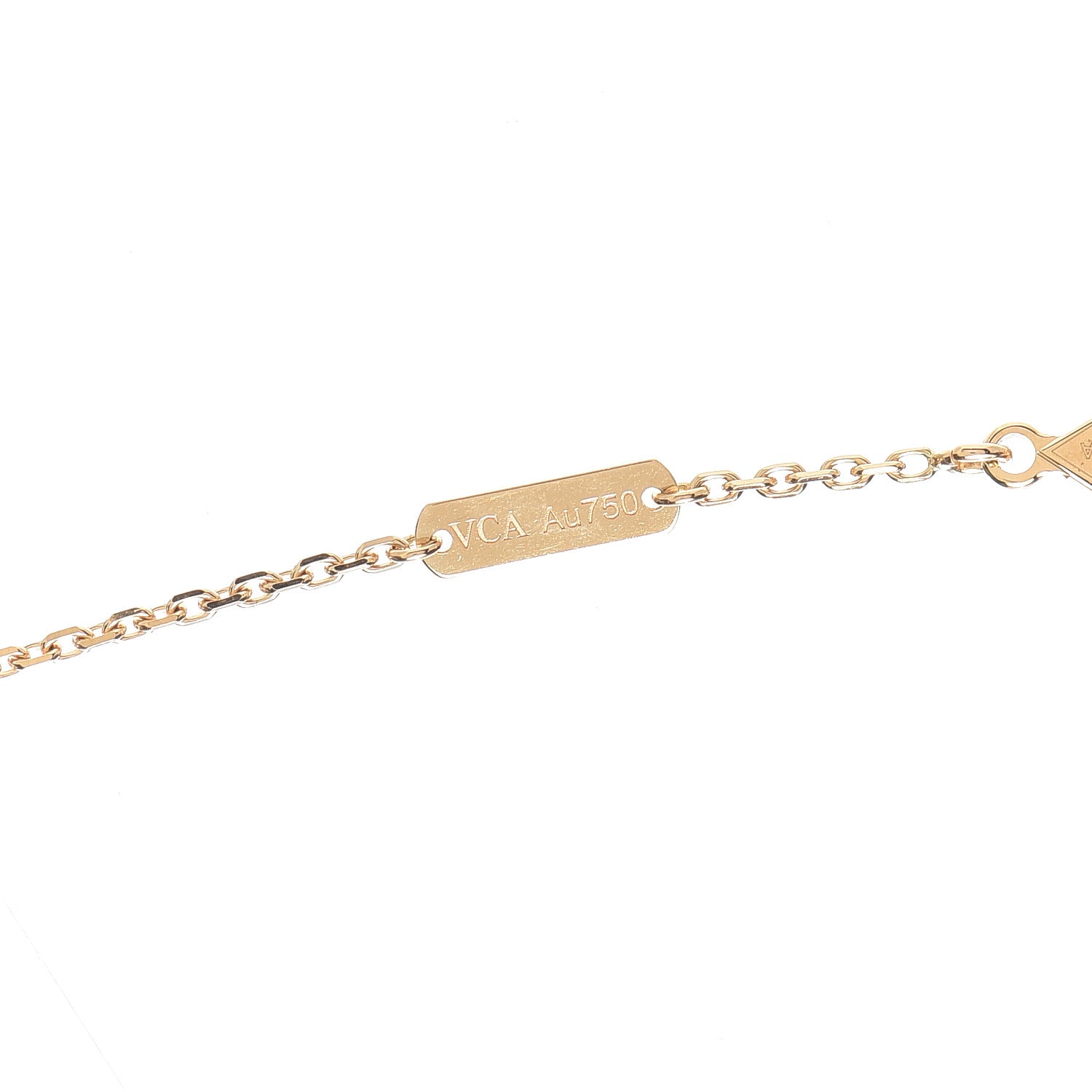 Van Cleef & Arpels 18K Yellow Gold Guilloche Vintage Alhambra Pendant Necklace 6 of 8