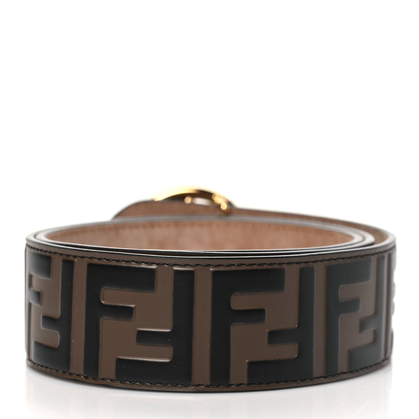 Vitello F is Fendi Bi-Color FF 1974 Embossed Belt 85 34 Maya Black