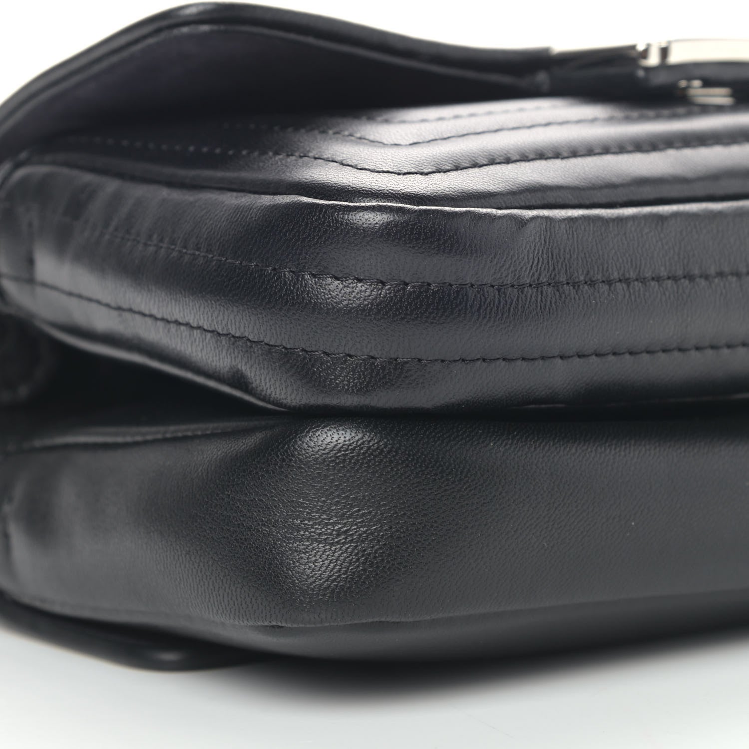 Fendi Shiny Nappa Trapuntata Micro Double Baguette Black 9 of 11