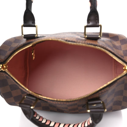 Louis Vuitton Damier Ebene Braided Speedy Bandouliere 25 Pink 5 of 9