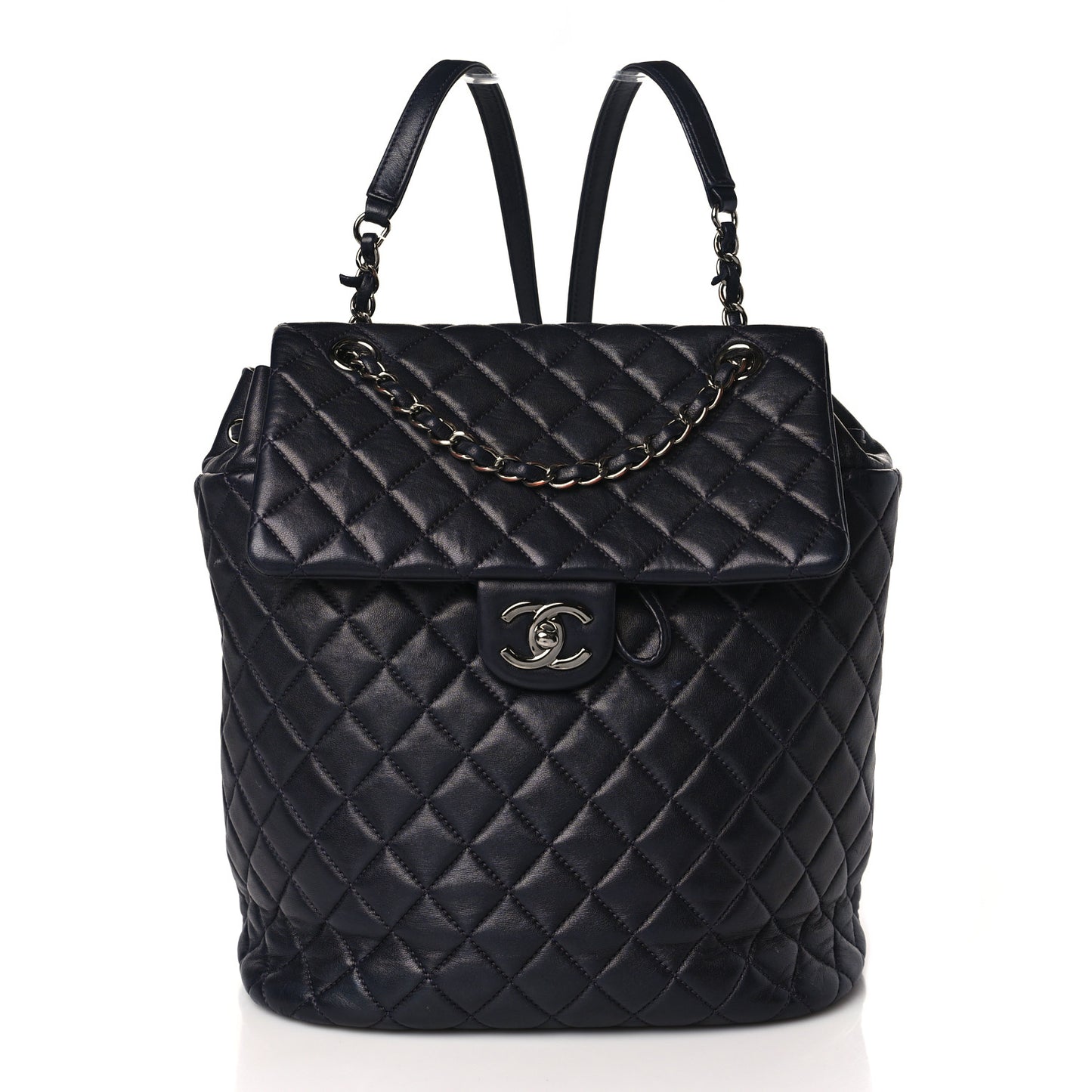 Lambskin Quilted Large Urban Spirit Backpack Navy