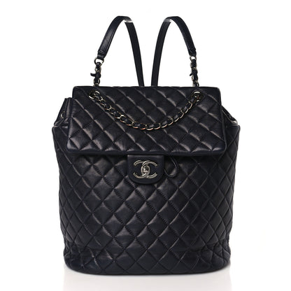 Chanel Lambskin Quilted Large Urban Spirit Backpack Navy 1 of 9