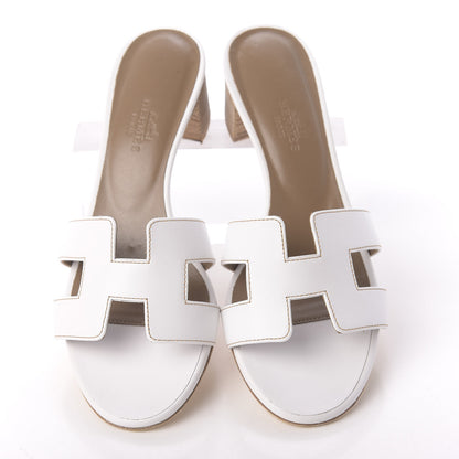 Hermes Calfskin Oasis Sandals 35 White 5 of 10