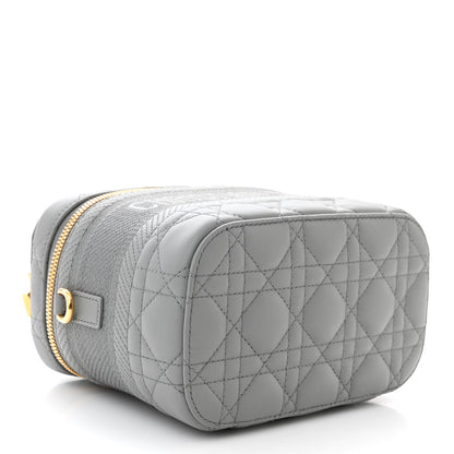 Christian Dior Lambskin Cannage Small Diortravel Vanity Case Grey 4 of 11