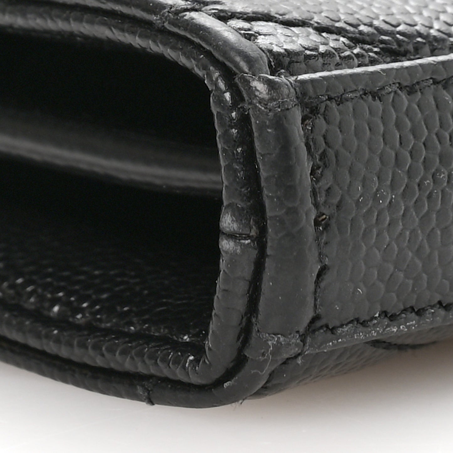 Grain De Poudre Matelasse Chevron Monogram Chain Wallet Black