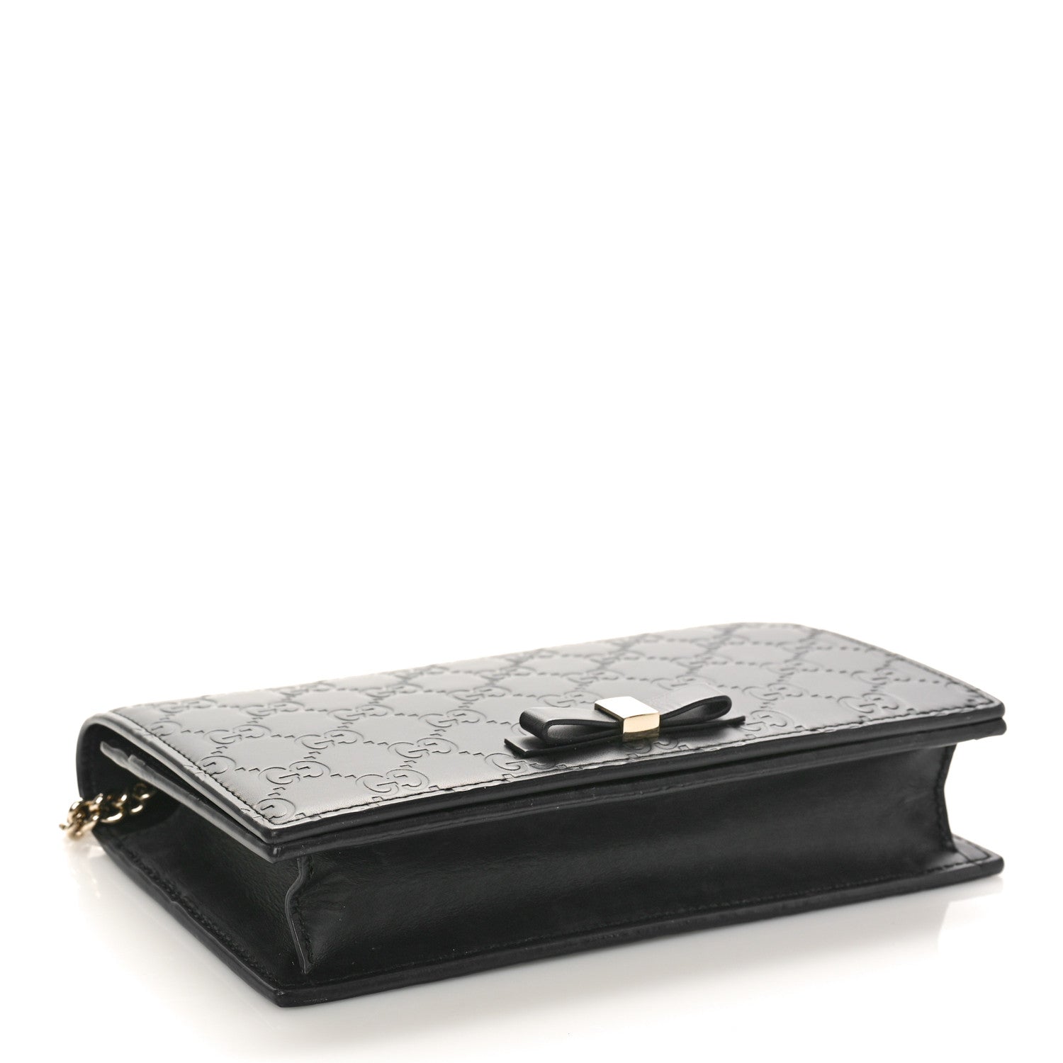 Gucci Guccissima Signature Bowy Chain Wallet Black 4 of 9