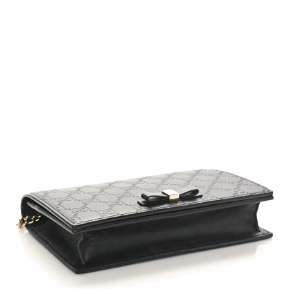 Gucci Guccissima Signature Bowy Chain Wallet Black 4 of 9