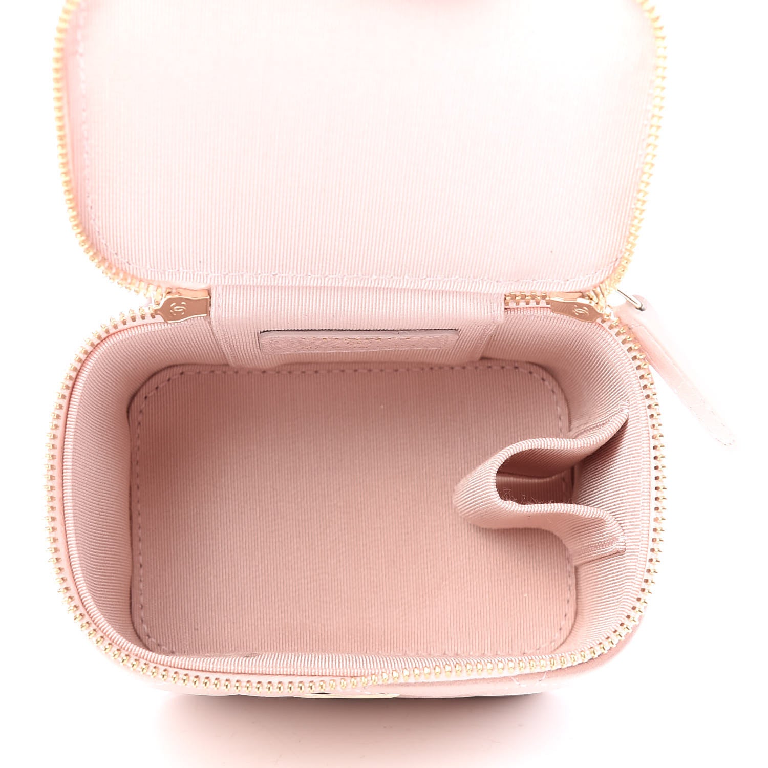 Chanel Iridescent Caviar Quilted Mini Pearl On Top Vanity Case With Chain Light Pink 5 of 8