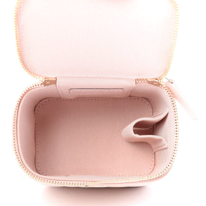 Chanel Iridescent Caviar Quilted Mini Pearl On Top Vanity Case With Chain Light Pink 5 of 8