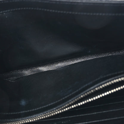 Saint Laurent Grain De Poudre Matelasse Chevron Monogram Chain Wallet Black 7 of 10