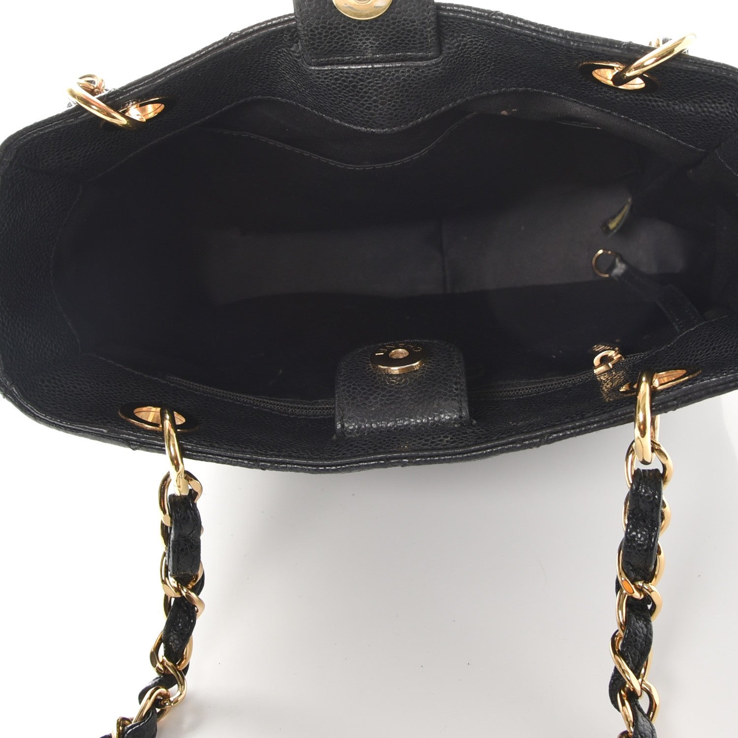 Chanel Caviar Quilted Petit Shopping Tote PST Black 5 of 13