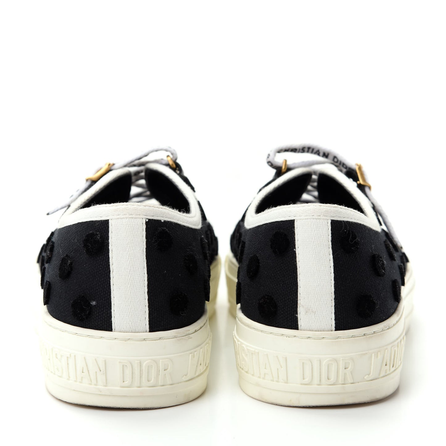 Canvas Dot Walk'N'Dior Low Top Sneakers 37.5 Black
