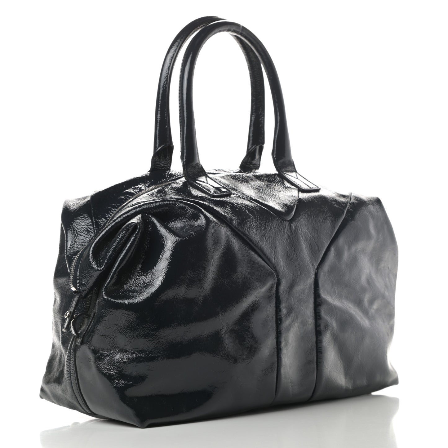 Textured Patent Medium Easy Sac Navy