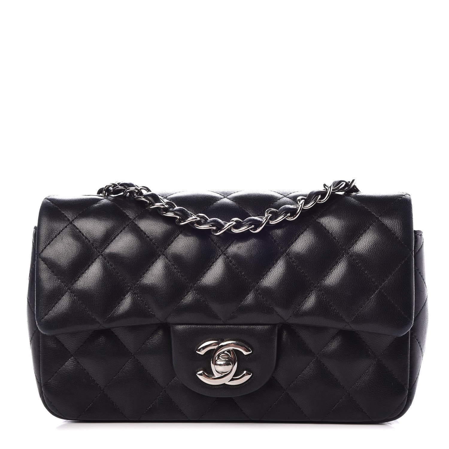 Chanel Lambskin Quilted Mini Rectangular Flap Black 1 of 7