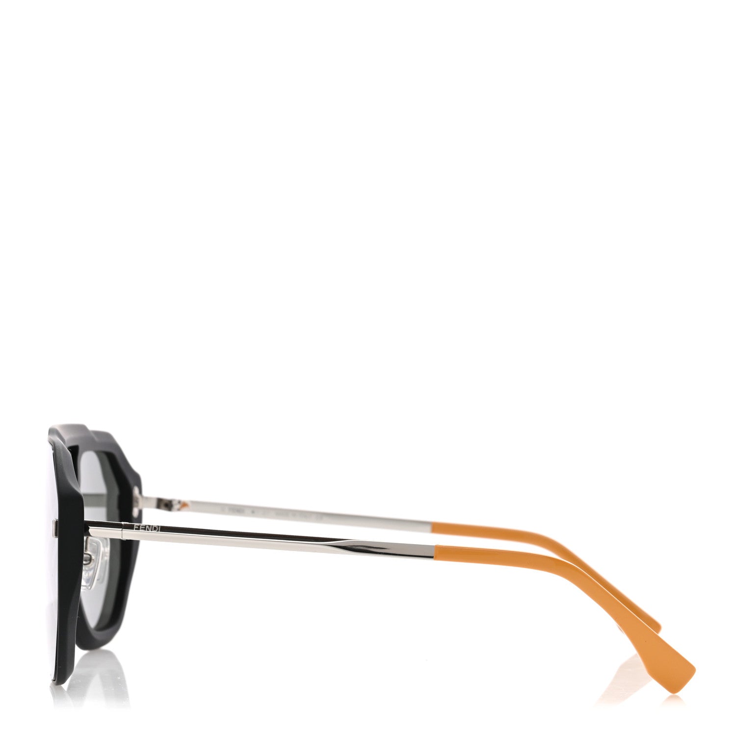 Fendi Acetate FF Aviator Sunglasses FE40006U Black Yellow 3 of 7