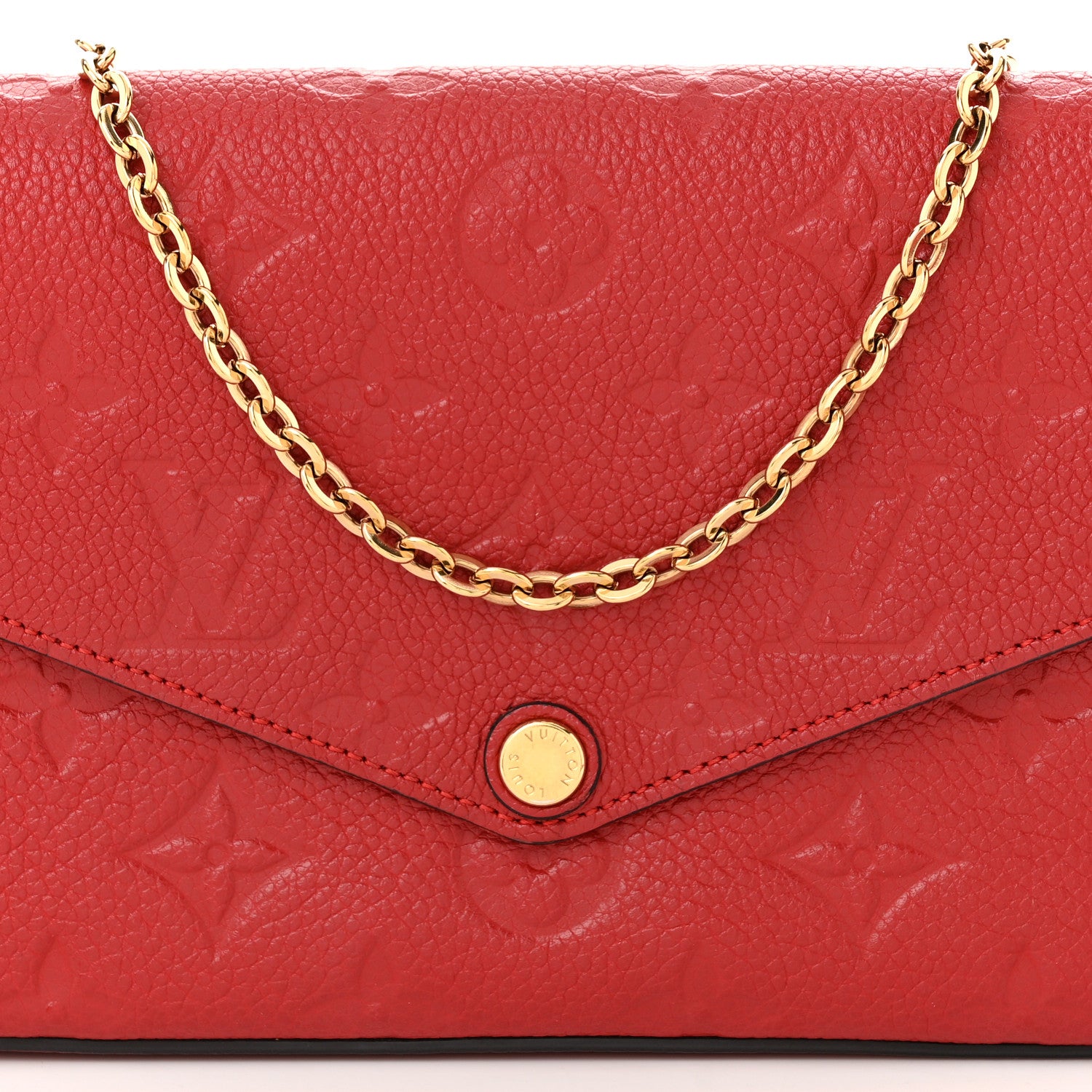 Louis Vuitton Empreinte Pochette Felicie Chain Wallet Scarlet 9 of 11