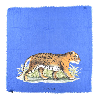 Gucci Modal Silk Bengal Scarf Blue 1 of 6