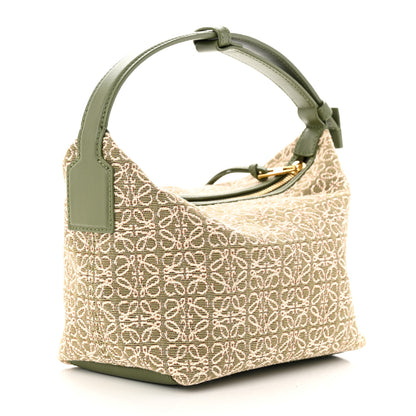 Loewe Jacquard Anagram Calfskin Small Cubi Bag Avocado Green 3 of 10