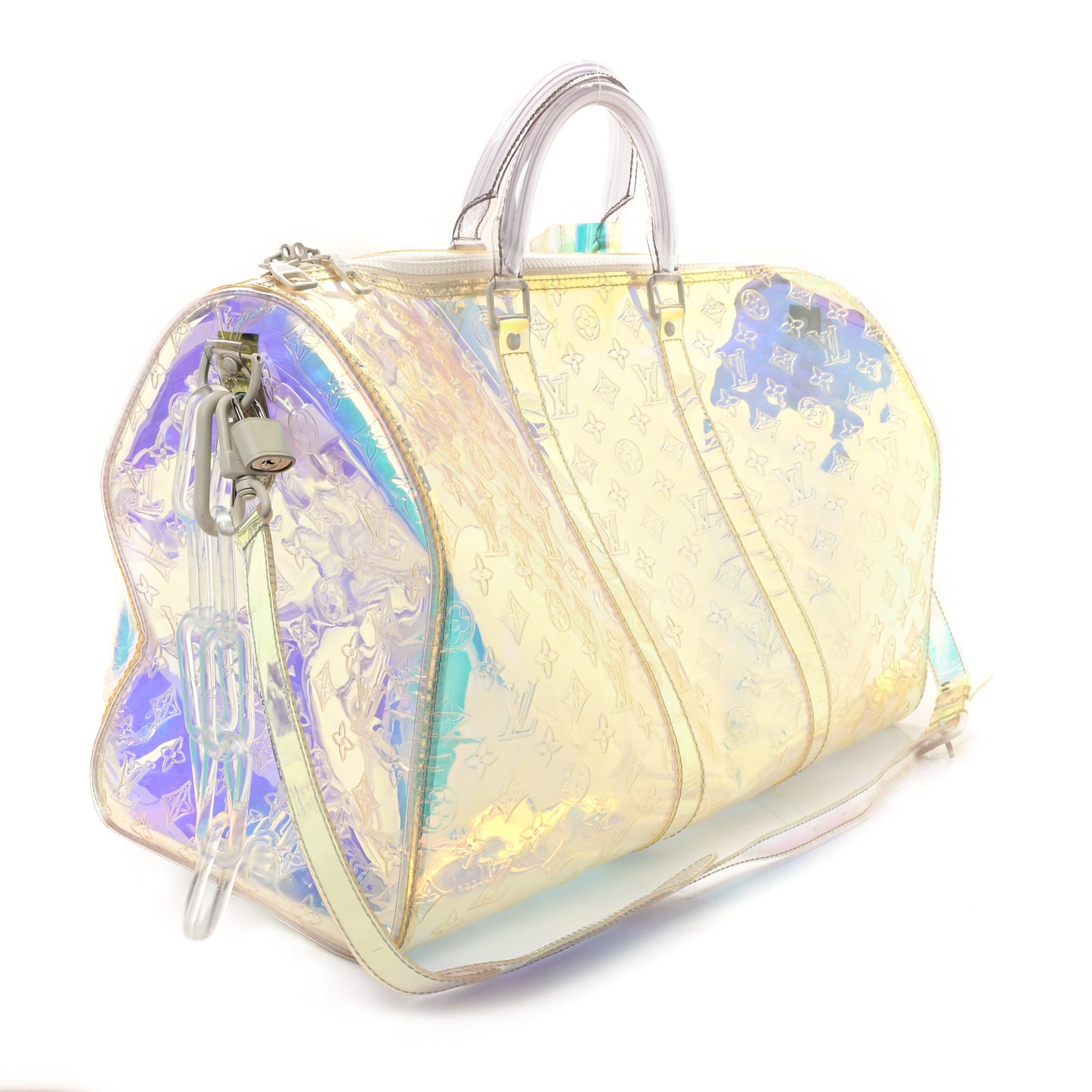 PVC Monogram Keepall Bandouliere 50 Iridescent Prism
