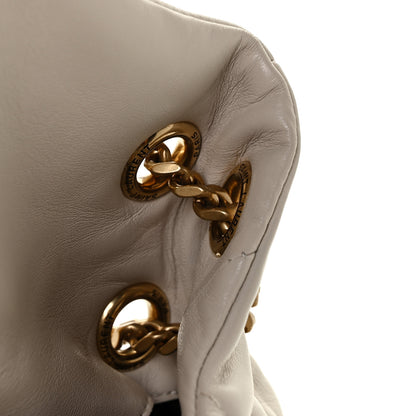 Saint Laurent Lambskin Quilted Small Loulou Puffer Monogram Chain Satchel Blanc Vintage 13 of 14