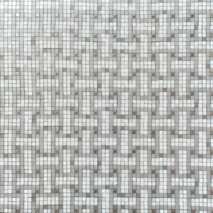 Hermes Porcelain Mosaique au 24 Square Plate Platinum 4 of 6