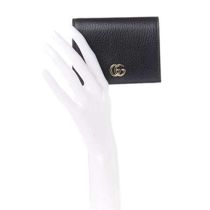 Gucci Pebbled Calfskin GG Marmont Card Case Black 2 of 7