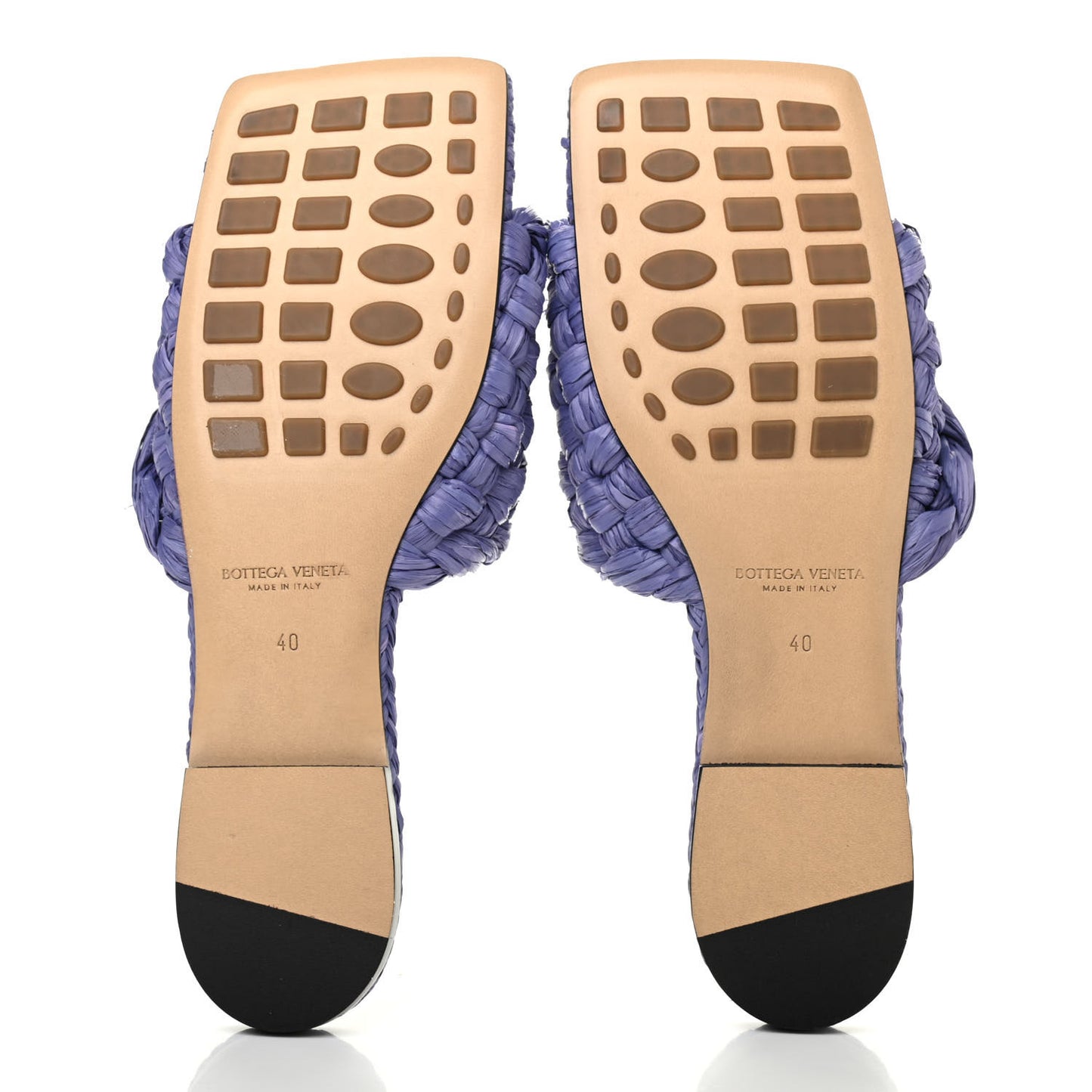 Raffia Twisted Intrecciato Stretch Flat Sandals 40 Lavender