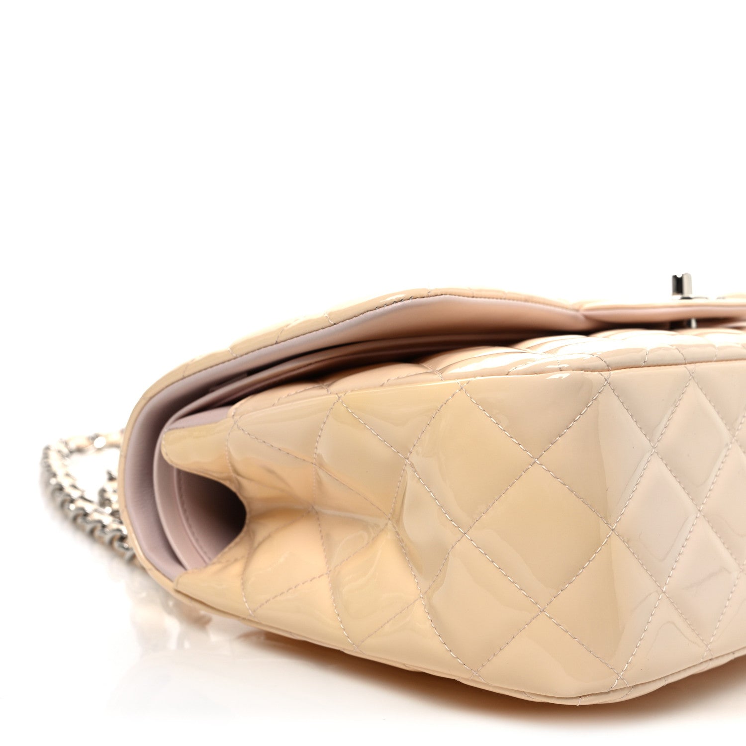 Chanel Patent Quilted Jumbo Double Flap Light Pink 9 of 11