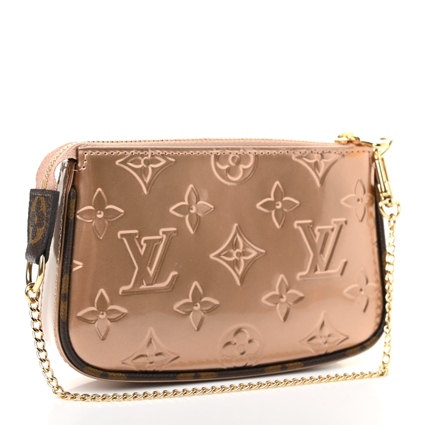Metallic Vernis Mini Pochette Accessories Rose Gold
