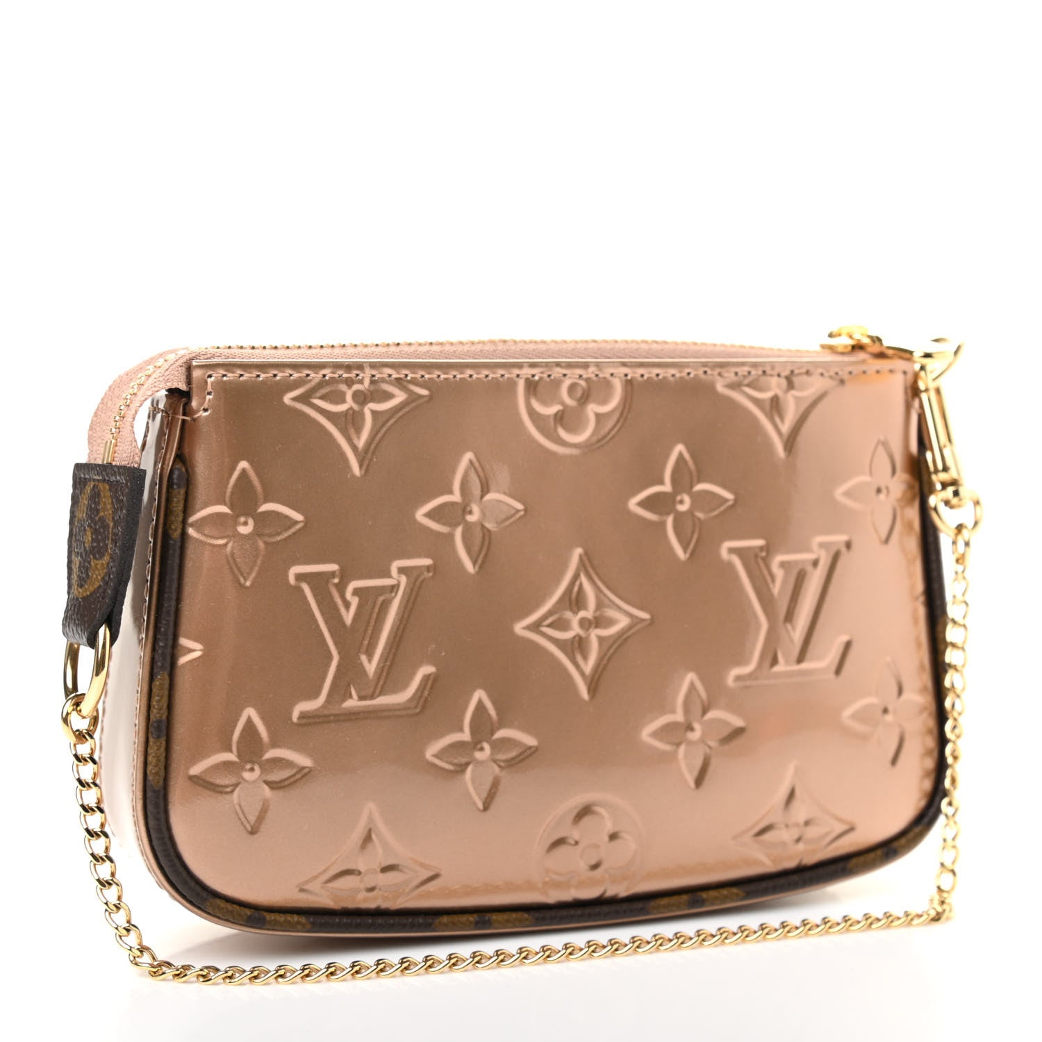 Louis Vuitton Metallic Vernis Mini Pochette Accessories Rose Gold 3 of 8
