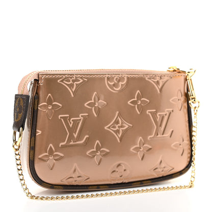 Louis Vuitton Metallic Vernis Mini Pochette Accessories Rose Gold 3 of 8