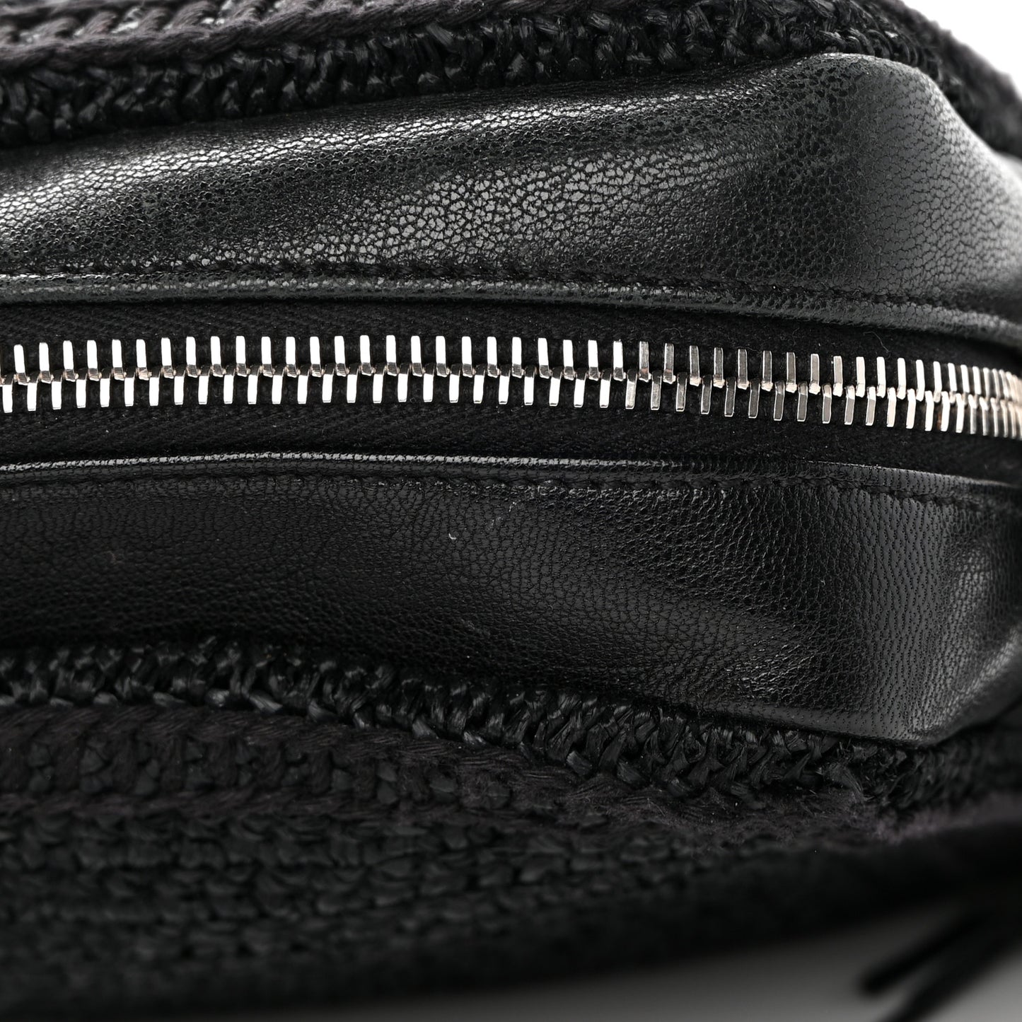 Raffia Canvas Monogram Lou Camera Bag Black
