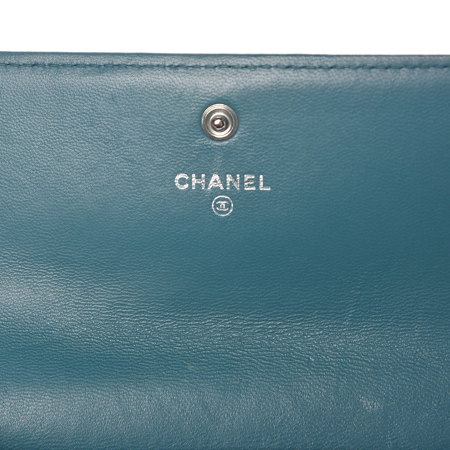 Lambskin Quilted Boy Flap Wallet Turquoise