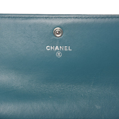 Chanel Lambskin Quilted Boy Flap Wallet Turquoise 7 of 10
