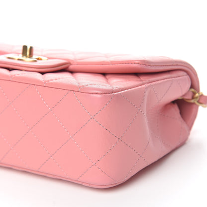 Chanel Lambskin Quilted Mini Rectangular Flap Pink 9 of 12
