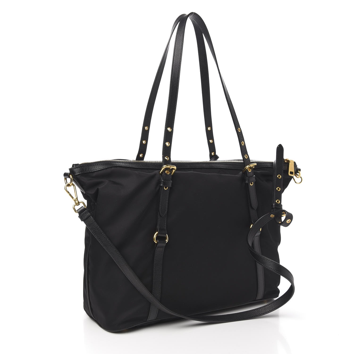 Prada Saffiano Tessuto Nylon Tote Black 2 of 9