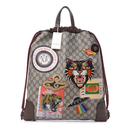 Gucci Soft GG Supreme Monogram Courrier Drawstring Backpack 1 of 9