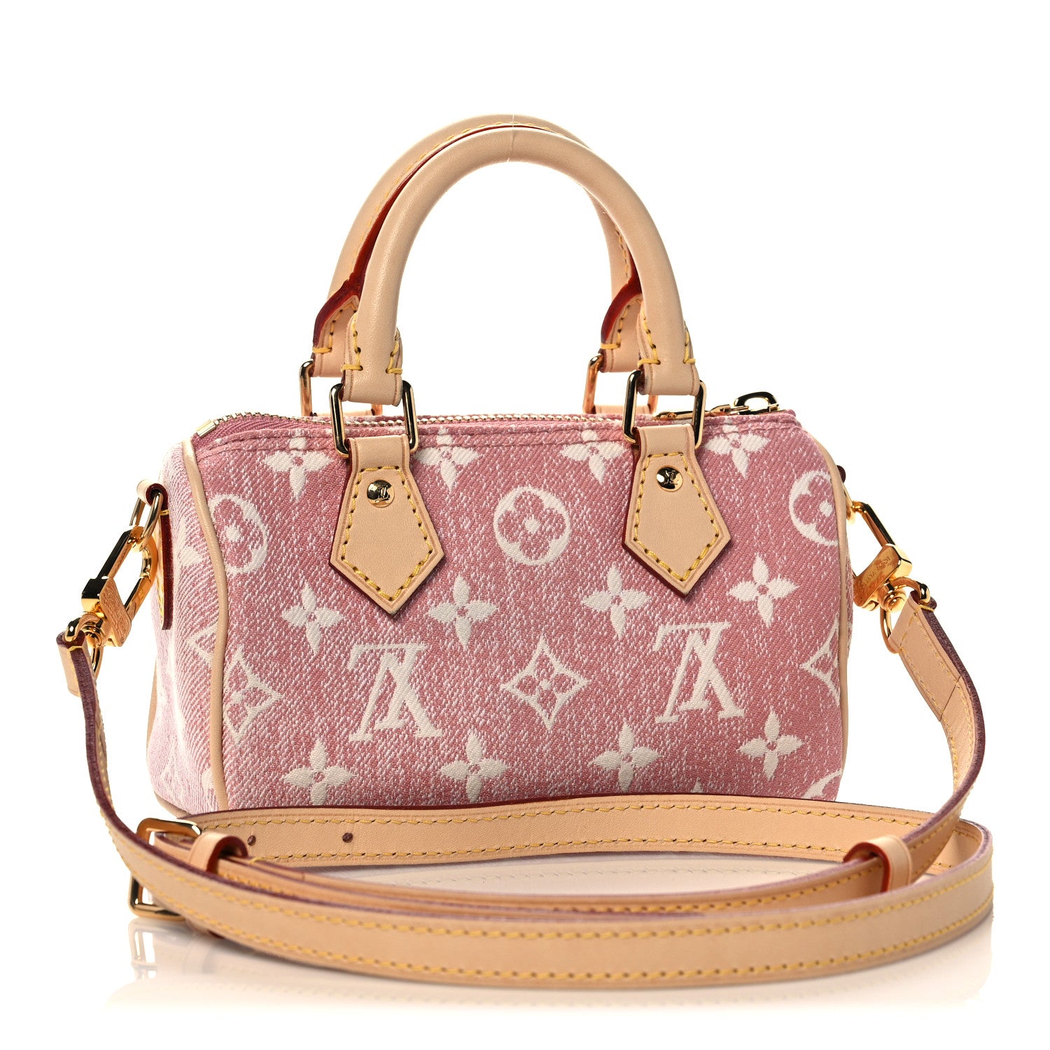 Louis Vuitton Monogram Jacquard Denim Nano Speedy Bandouliere Pink 3 of 9
