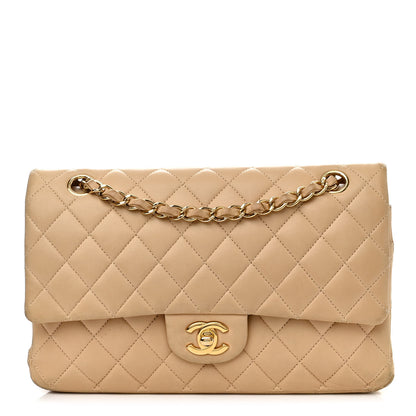 Chanel Lambskin Quilted Medium Double Flap Beige 1 of 21