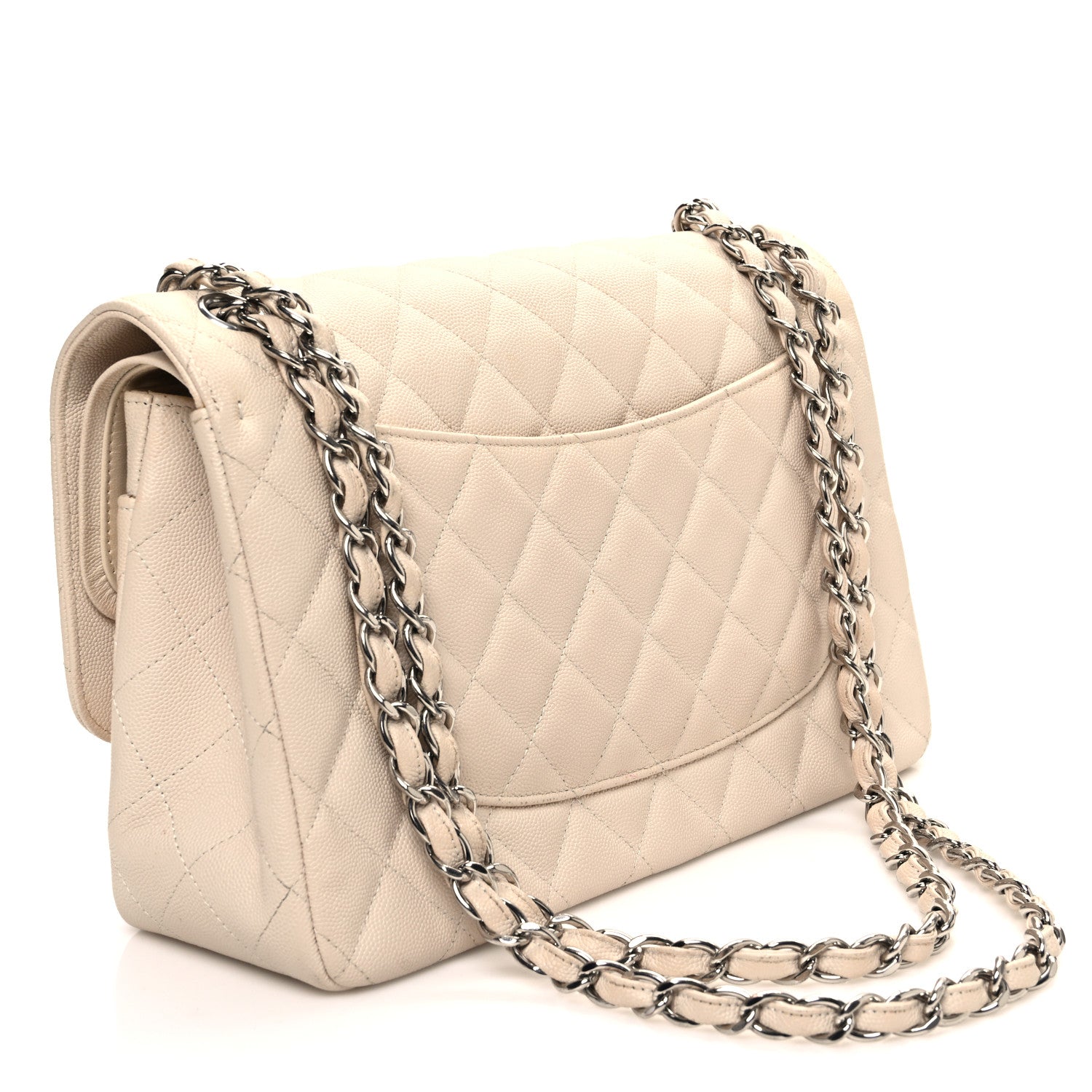 Chanel Caviar Quilted Jumbo Double Flap Ivory 3 of 15