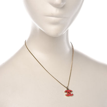 Chanel Resin CC Necklace Coral 2 of 4