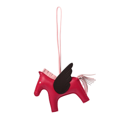 Hermes Milo Lambskin Grigri Rodeo Pegase Horse Bag Charm MM Framboise Rose Sakura Rouge Sellier 1 of 4