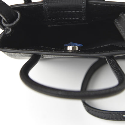 Balenciaga Squared Calfskin Logo Shopping Phone Holder Bag Black 5 of 9