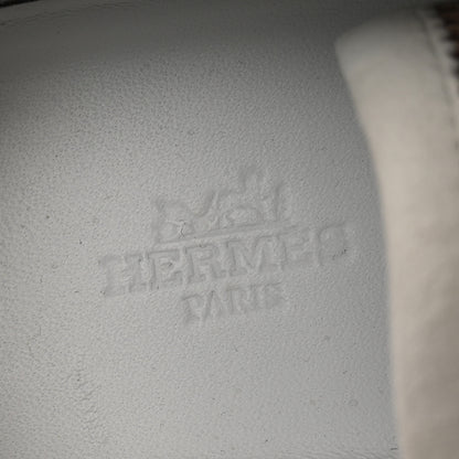 Hermes Air Mesh Suede Goatskin Bouncing Sneakers 38 Beige Argile White 7 of 14