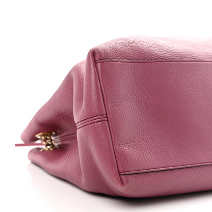 Gucci Pebbled Calfskin Medium Soho Chain Shoulder Bag Peonia Flower 9 of 13