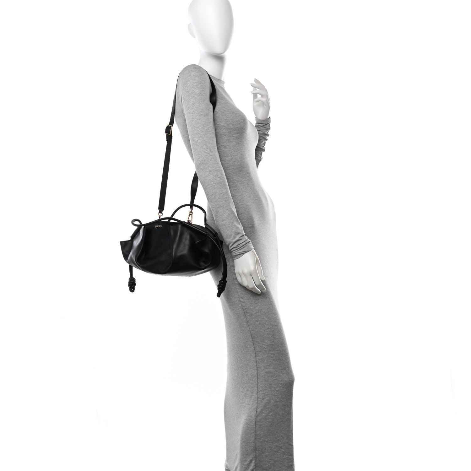 Loewe Shiny Nappa Calfskin Small Paseo Bag Black 2 of 9