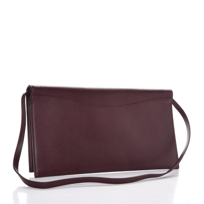 Celine Calfskin Oval Clutch on Strap Burgundy 3 of 8