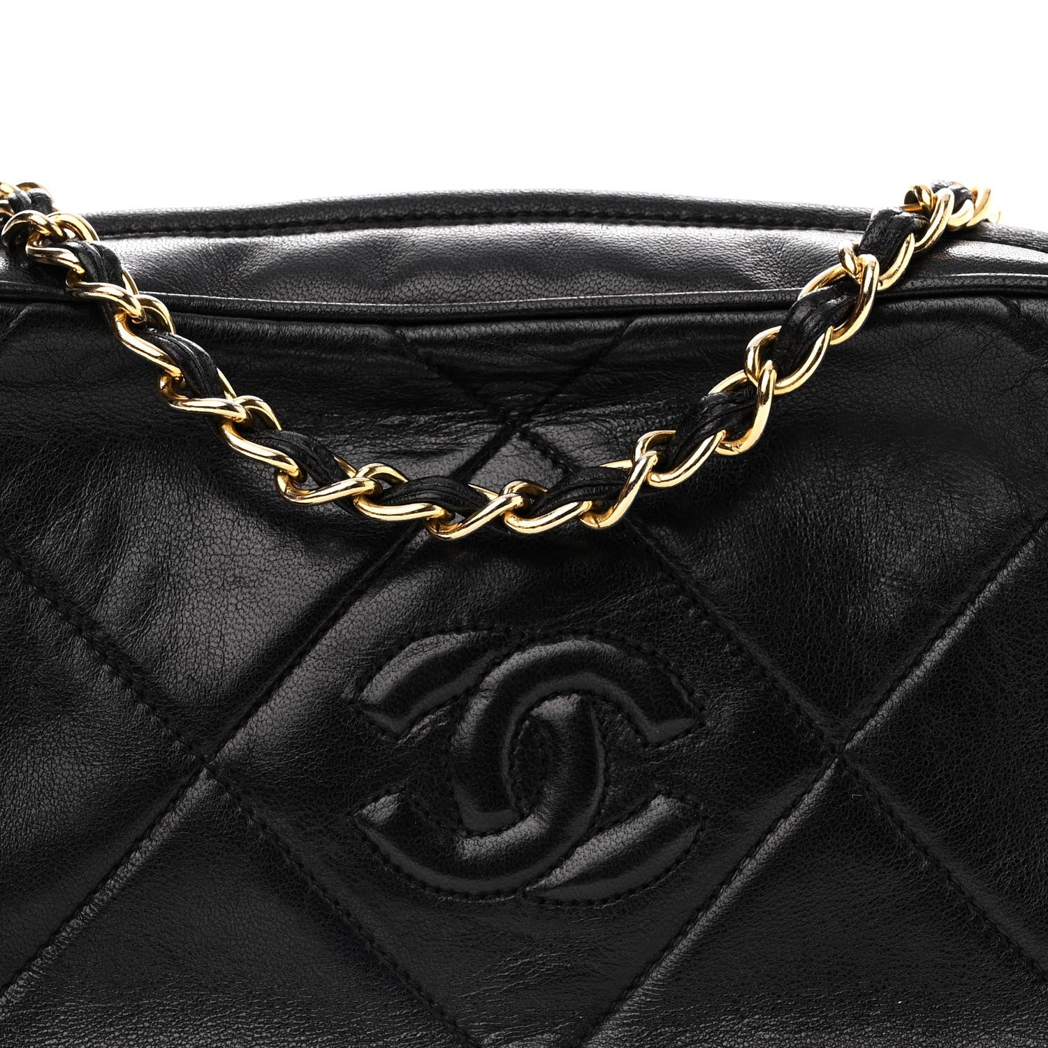 Chanel Lambskin Quilted CC Tassel Camera Case Black 9 of 13