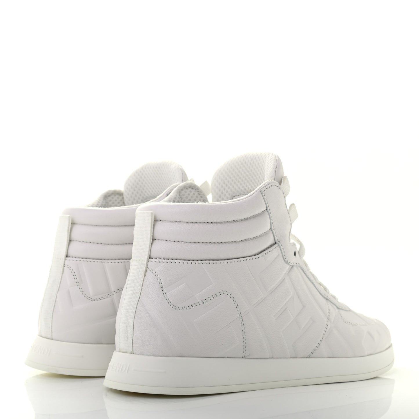 Nappa Macro FF Embossed Womens High Top Sneakers 36 White Ice